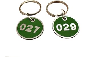 Sourcemall Aluminum & Plastic Key Tag Numbered Key Rings 30mm (Green, 1-50)