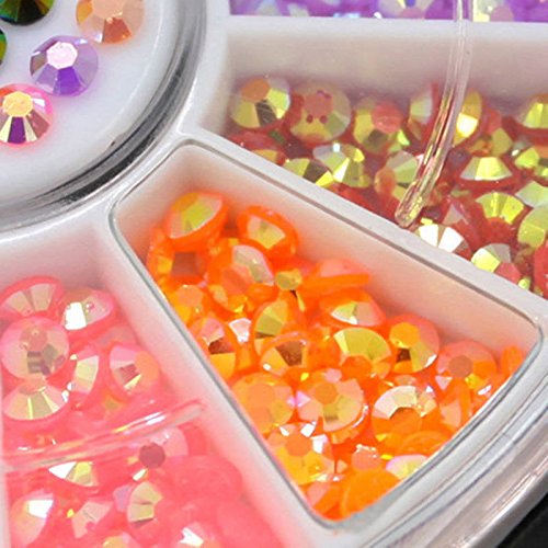 Trillycoler Glitter Mix Farben 3D Nagel Kunst Strasssteine Tipps Dekoration Maniküre Rad DIY - 7