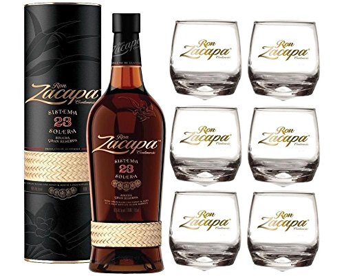 ZACAPA RON 23 AOS 70 CL EN ASTUCCIO e43 6 GAFAS SERIGRAFICAS