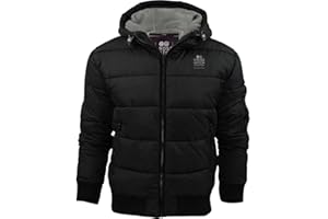 Crosshatch Mens Althorpe’ Quilted Padded Hood Jacket Fleece Lined Winter Coat.
