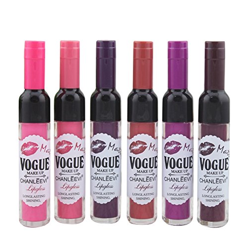 ROPALIA 6 Colors Wine Bottle Liquid LipStick Long Lasting Lip Gloss Lip Pen Cosmetic - 4