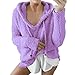 Produktbild Frauen Pulli Lonshell Damen Langärmlig Winter Strickjacke Sweatshirt Hoodie Pullover Top (S, Violett)