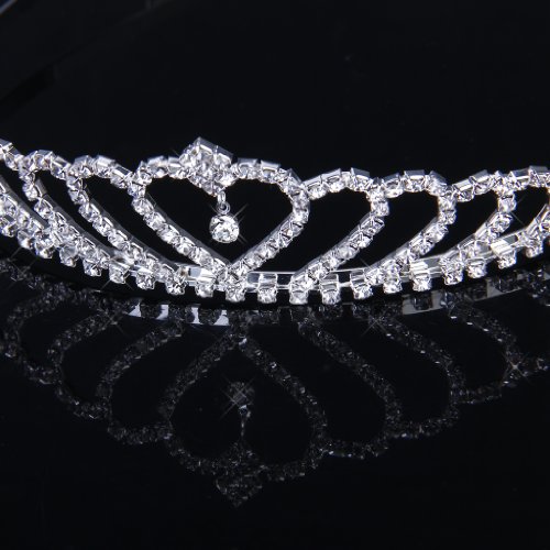 Krone Stilvolle Strass Prinzessin Stirnband Haarspange Diadem Hochzeit Braut Pin - 6