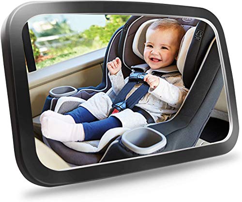 ICONNTECHS Espejo Retrovisor Coche para Vigilar al Bebé en el Coche, 360° Ajustable 100% Inastillable Irrompible Interior Espejo Coche Bebé, para Los Asientos de Niños Orientados Hacia Atrás