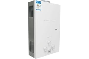 CDZHLTG Scaldabagno a Gas GPL 8L 16kW, Portatile Istantaneo Scaldabagno Butano Propano, Doccia allaperto Bagno, Adatto Casa Campeggio Esterno RV, con certificazione CE, Tubo Doccia