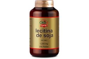 Obire | Lecitina de Soja 1200 mg | 200 Perlas | Fuente Natural de Fosfolípidos | Cuidado Hepático y Metabólico