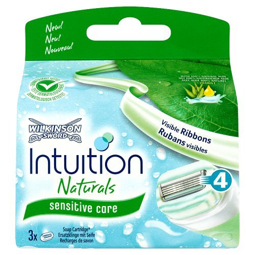 Wilkinson Sword Intuition Naturals Razor Blade Refills, 3 Blades