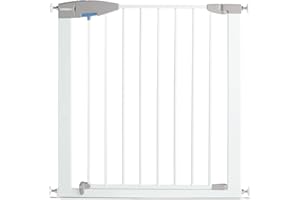 Munchkin Lindam Porte Cancelletto di Sicurezza per Bambini e Animali Domestici, Barriera per Scale e Vani Porta, Fissaggio a Pressione Senza Viti, Larghezza da 76 a 82 cm, Colore: Bianco