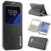 Produktbild Smartphone Hülle Schale Tasche Samsung Galaxy S7 EDGE View Hülle Flip Cover Schutz Hülle Flip Cover Hülle Schale schwarz anthrazit