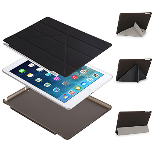 Dongke iPad 9.7 2017 Hülle,Smart Cover mit Auto aufwachen / Schlaf Funktion und Stanfunktion für Neue Apple 9.7" iPad 2017 (Schwarz)