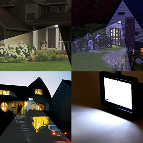 Homdox Solar 30 LED Außenleuchte Strahler Solarleuchte Fluter Solarlicht Flutlicht mit Lichtsensor Sicherheitslicht IP65 Wasserdicht - 3