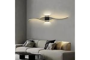 COMELY Czarna lampa ścienna LED do wnętrz, kreatywna, 27 W, 3000 lm, nowoczesna, nowoczesna lampa ścienna LED, do sypialni, gabinetu, salonu, ciepła biel, 3000 K