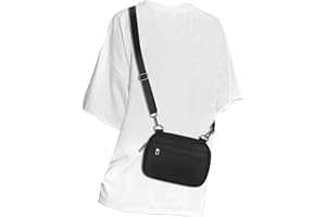MAXTOP Kleine Crossbody Bag Damen Herren Schwarz Umhängetasche Damen Handy Gürteltasche Geldbörse Fanny Pack mit verstellbarem Gurt für Reisen Casual Festival Geschenke