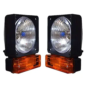 Allpartssource Head Light Lamp Set with Indicator & 12v Bulbs Suitable for JCB Telehandler Loader Loadall