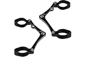 YHMTIVTU Staffa di montaggio per faro in alluminio Supporto per faro anteriore per moto compatibile con Chopper Bobber Cafe Racer Custom Bikes 39mm-41mm Diametro nero