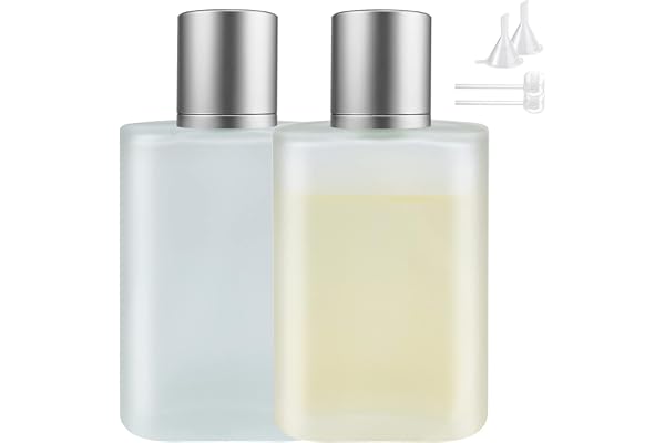 BOOHO Bohoray 2Pcs 100ml Flacon Vaporisateur Verre, Vaporisateur Parfum vide Flacon Pulvérisateur Pour Voyages, Atomiseur Parfum Réutilisable Vide Avec Entonnoirs Presseur pour Voyages Date Vacances