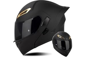 BYROADS Casque Moto Modulable Double Visière Scooter Chopper ECE Homologué Casque Moto Homme et Femme Casques Intégraux Flip-Up Anti-Collision Casque Integral Modulable pour Locomotive