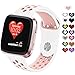 Produktbild Colorful Ersatz-Armband für Fitbit Versa Sport Silikon Ersatzarmband mit Lüftungsöffnungen Uhrenarmband Replacement Wechselarmband watch band für Fitbit Versa (Weiß B)