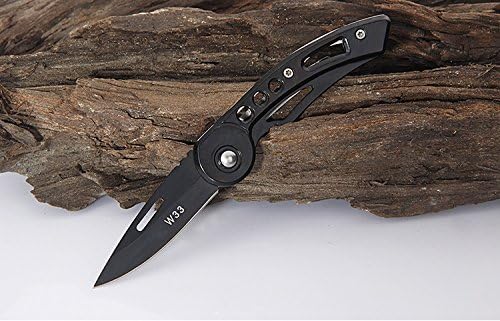Portable fruit knife Pocketknives for Outdoor kitchen knife Folding knife Material stainless steel under 3" (Black)