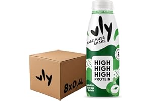 ‎VLY vly Hazelnut 400 ml Bottle - Vegan Nut Drink + 20 g Protein without Added Sugar | Protein Rich & Low Calorie from Plant Protein Hazelnut Drink Milk Alternative Protein Drink