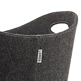 LOMOS® Großer Filzkorb in grau für die Aufbewahrung von Feuerholz, Zeitschriften oder Spielzeug - 3