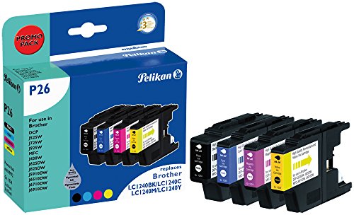 Pelikan Druckpatronen PromoPack P26 ersetzt Brother LC1240VAL, BK/C/M/Y