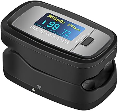 Instant Read Digital Pulse Oximeter, LiSmile Rotatable OLED Display Oxygen Sensor and Pulse Rate Monitor with Protective Pouch and Lanyard, CE &amp; FDA Approved for Family Use