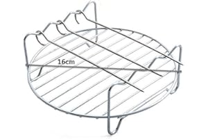 JILIJIA Air Fryer Rack-_HD9904/00 Doppellagiger Regal Spieß RackAir Friteuse Grill mit Spießen Zubehör Mehrzweck-Edelstahl Airfryer Grillrost (16cm)