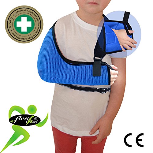 Cabestrillo Para Brazo Suportes de Brazos SÚPER CONFORTABLE. Profunda bolsillo cabestrillo para el brazo. El brazo se une a la cintura, cuello acolchado suave, fácil ajuste. Unisexo. (AZUL, 3-5años)