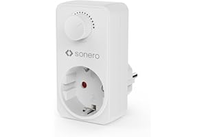 sonero Ściemniacz gniazdka, adapter z regulatorem jasności, tylko do ściemnianych lamp LED, lamp halogenowych, żarowych, biały