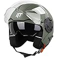 Steelbird GT Dashing ISI Certified Open Face Helmet for Men and Women with Inner Sun Shield ( Dual Visor Mechanism )