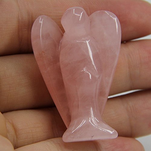 Edelstein Peace Angel Pocket Guardian angelhealing Statue 3,8 cm, Kristall, Rosenquarz, 1.5inch Angel - 2