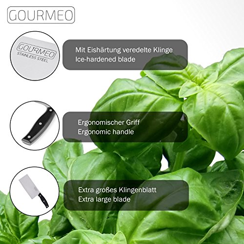 GOURMEO Chinesisches Kochmesser aus rostfreiem Edelstahl | 2 Jahre Zufriedenheitsgarantie | Hackmesser, Chop Cutter, Chefmesser, Profi-Kochmesser - 2