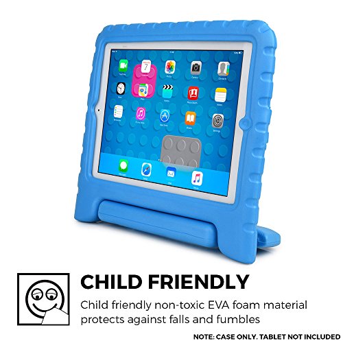 iPad 4 3 2 hülle fur kinder, COOPER DYNAMO Beanspruchbare, strapazeirfähige, robuste, gepolsterte Hartschalenhülle mit integriertem Griff, Standfunktion & durchsichtigem Displaysschutz (Blau) - 2