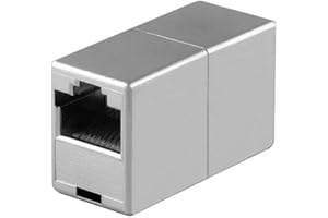 BestPlug Dsl CAT5 LAN Patch Internet Réseau Ethernet Adaptateur Raccord Connexion Coupleur Connecteur Ultra Fin 2 x RJ45 Femelle blindé ABS