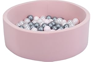 ‎MISIOO MISIOO Smart Bällebad - Bällebad Kinder für Baby Zimmer - Bällebad Baby - Baby Spielzeug - Maschinenwaschbar - Öko-Tex - Rund