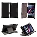 Produktbild Ultra Slim Tasche Leder Style Sony Xperia Z Ultra Wifi/3G/4G/LTE Hülle Schwarz Cover mit Stand - Zubehör Etui phablet Sony Xperia Z Ultra Flip Case Schutzhülle (Handytasche PU Leder, Schwarz) - Brand XEPTIO accessoires