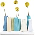 Chive ‘Pooley 2’ Multi-Chambered Flower Vase — Cute, Beautiful Ceramic Vase for Flowers & House Plants — Steel Blue, Teal & Taupe