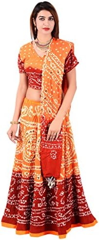 Rajasthani Sequin Work Orange Lehanga Choli Set