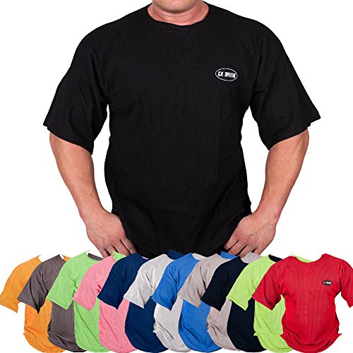 Gym-Shirt S8 - Erhältlich in den Farben: blau, hellgrau, rot, weiß, schwarz / Bodybuilding Shirt, Fitness T-Shirt - Ideal f. Workout im Fitness-Studio