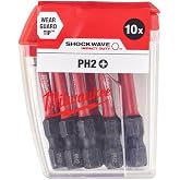 MILWAUKEE T4932430855 Bits U&ccedil; Ph2 50Mm 10Lu Pkt Shockwave