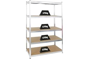 ‎PROREGAL PROREGAL Schwerlastregal Ragnar für Gesamtlast 875kg Maße: 180x120x60 Verzinkt, Kellerregal, Steckregal, Garagenregal, Lagerregal