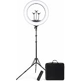 21 İn&ccedil; (54 CM) Profesyonel Ring Light &ndash; 210 CM Ayarlanabilir Tripodlu, 3&rsquo;l&uuml; Telefon Tutuculu, 3 Işık Modlu, Parlaklık Ayarlı,
