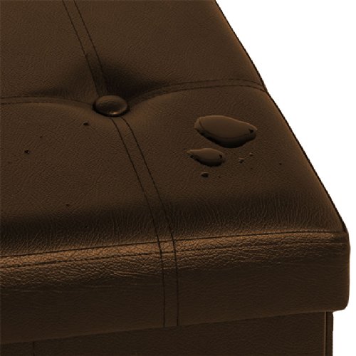 Sitzbank mit großem Stauraum faltbar platzsparend stabil belastbar Sitzhocker Aufbewahrungsbox Fußbank Sitzwürfel Hocker Kunstleder 3-Sitzer 114x40x40cm braun - 5
