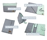 Wickelunterlage für unterwegs, Wickelauflage Wickeltuch mit Wendedesign Farbe: square mint ❤ SmukkeDesign NEU - 6