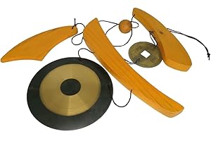 lachineuse – Windspiel mit Gong – Holz- und Metallspiel – chinesisches japanisches Metallspiel – ideal für draußen, drinnen, Garten – asiatische Zen-Feng-Shui-Atmosphäre