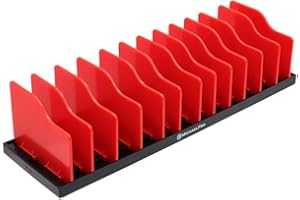 MichaelPro Adjustable Pliers Organizer, 12-Slot Holder with Adjustable Dividers, Rack for Customizable Plier Set Storage, Fuel and Solvent Resistant