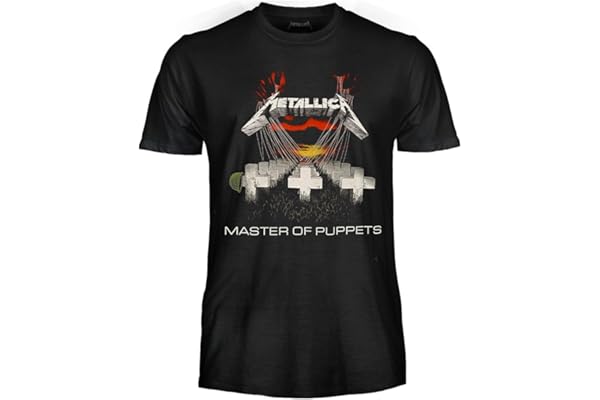 Metallica T-shirt Master of Puppets. T-shirt Rock officiel. Bande Heavy Metal. T-shirt unisexe adulte garçon.
