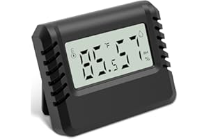 Higrometr do wnętrz, Pitasha Desktop cyfrowy termometr z monitorem temperatury i wilgotności, termometr pokojowy do domu, biura, pokoju dziecięcego, piwnicy wina itp. (czarny)
