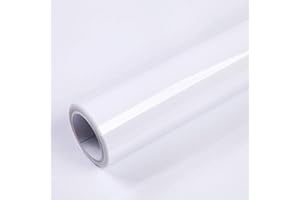 MERCOY 40cm X 10m White Wallpaper Self Adhesive Vinyl Film Glossy Glitter Sticky Back Plastic Waterproof Removable Peel and Stick Wallpaper for Kitchen Countertops Furniture Sticker